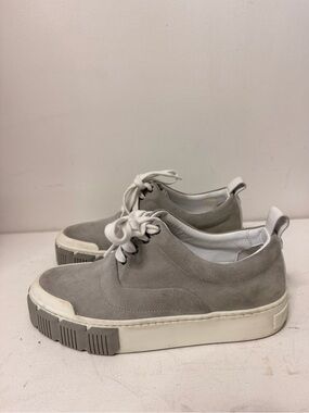 Pierre Hardy Gray Suede Low-Top Sneakers with White Accents